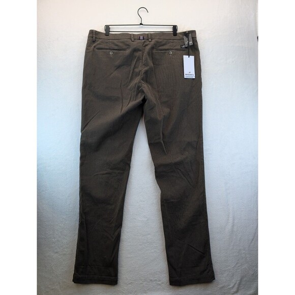 MASON'S New York Regular Fit Flat Front Stretch Cotton Pants Mens Sz 58/42 Brown - Picture 6 of 16